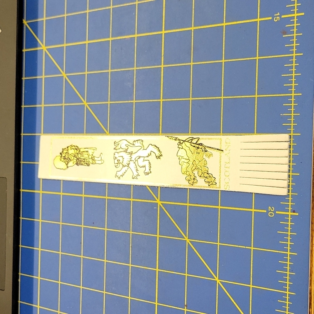 Scotland Leather Bookmark 9" White & Gold
